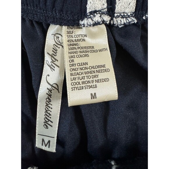 Simply Irresistible Dress Crinkle Gauze Embroidered On Off Shoulder Blue M EUC - Picture 6 of 9